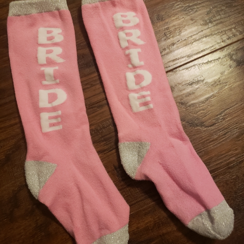 Pink Bride Knee High Socks